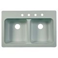 Kindred KINDRED FTW904BX Kitchen Sink, Top Mounting, Tectonite, White FTW904BX